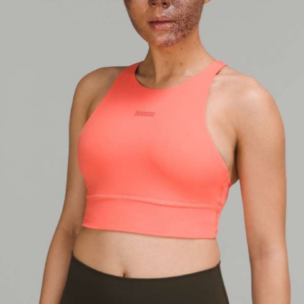 NWOT Lululemon Energy High-Neck Longline Bra Medium Support - Raspberry Cream